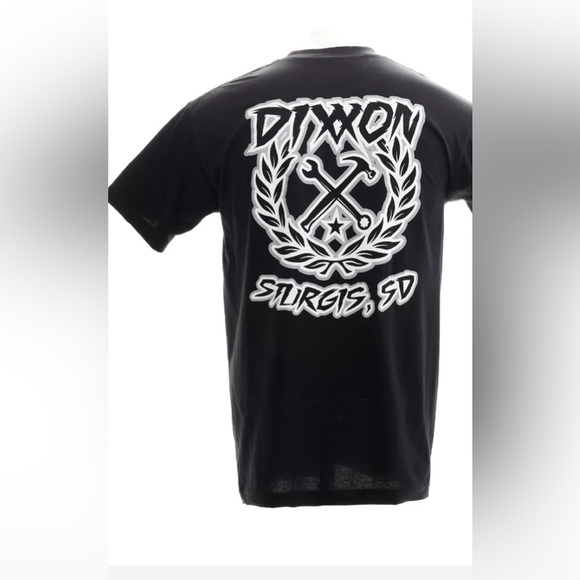 Dixxon Flannel Co X Sturgis Grey Sketchy Crest men’s tshirt black - Picture 1 of 4